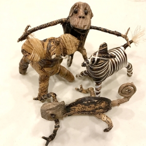Banana Tree Bark Animal Figurines